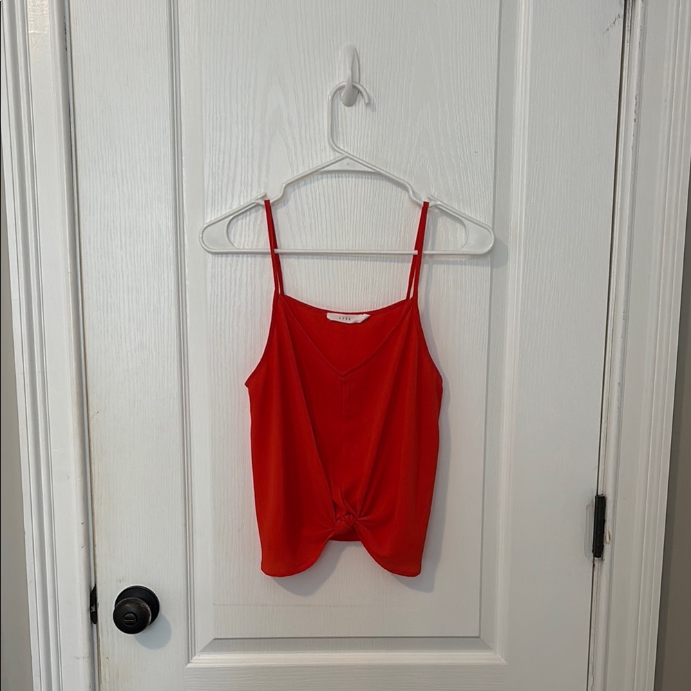 Lush Red Tie Front Crop Camisole